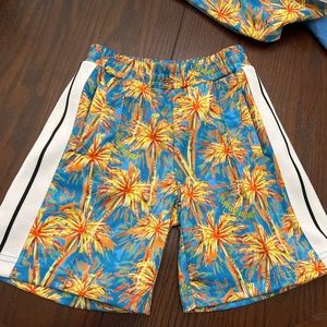 Palm Angels palm tree track shorts w/matching tee
